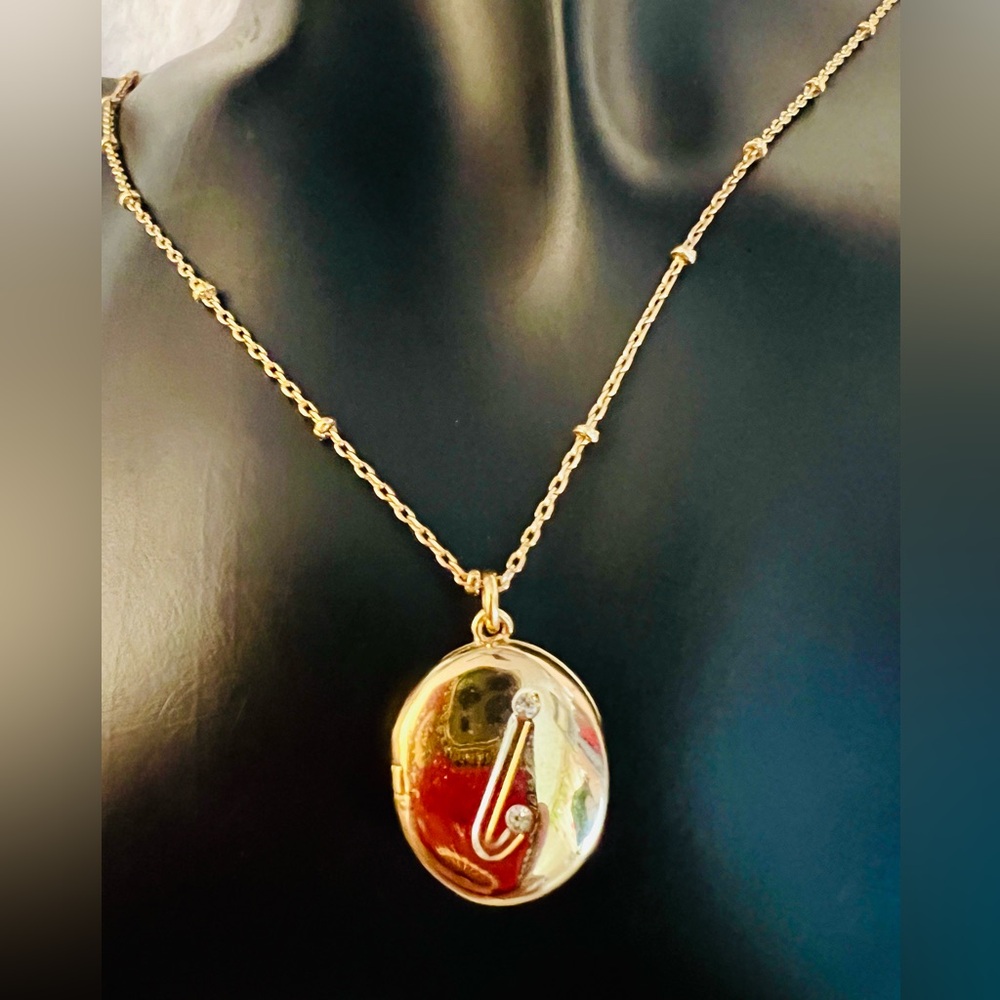 KATE SPADE NY Forever Mine Initial “I” Gold Plated Locket Pendant Necklace